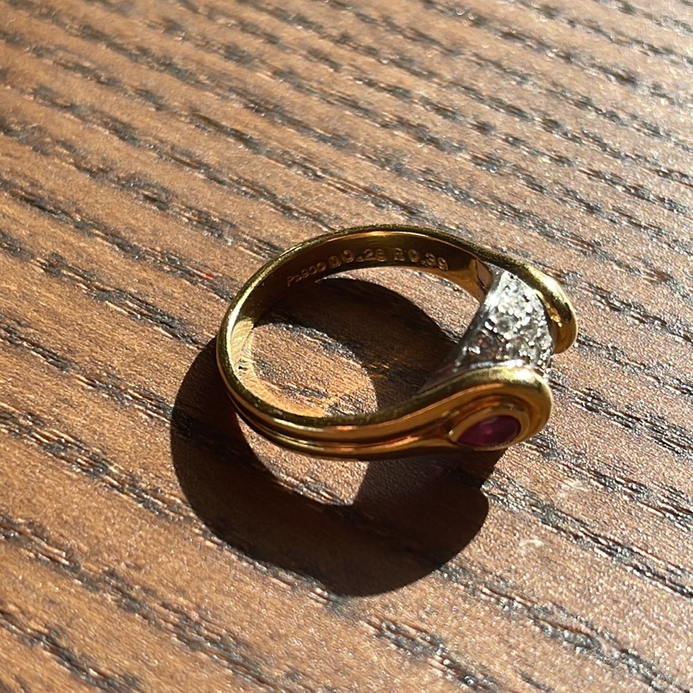 Ruby and Diamond Authentic Gold Ring - Picture 4 of 5